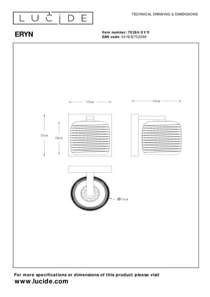 Lucide ERYN - Wandlamp - 1xG9 - Chroom - technisch